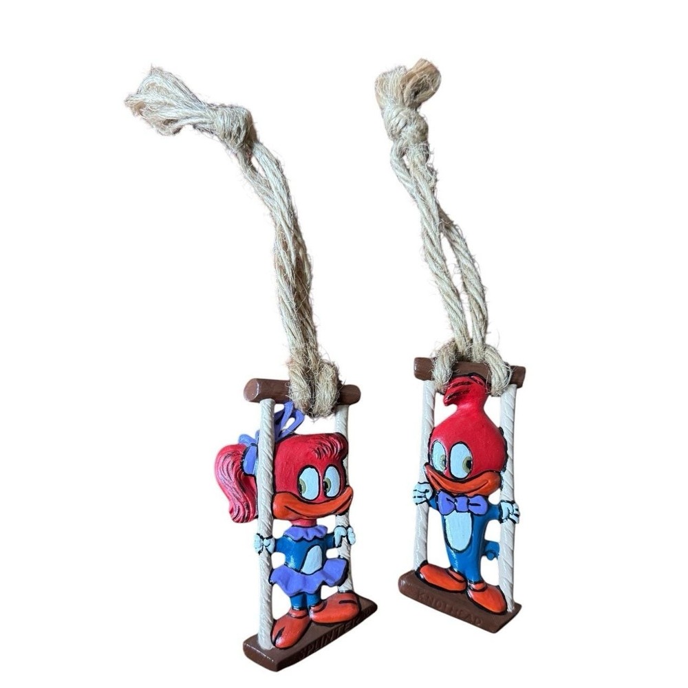 Knothead Splinter Walter Lantz Vintage Hanging Ornaments Woody Woodpecker Lot 2
